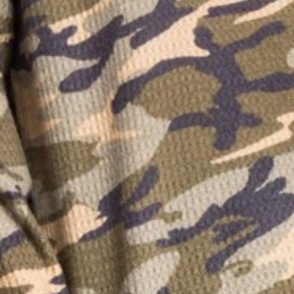 NWT - Cherish Camo Waffle Knit Top - Picture 3 of 8